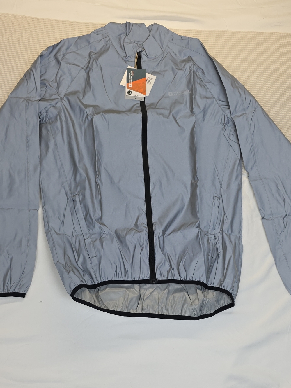 **Hole In Front Right. Moutain Warewouse Light Gray Men's Windbreaker Jacket